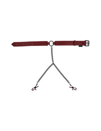 SPORTSHEETS SAFFRON COLLAR WITH NIPPLE CLAMPS- 830613-1